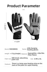 USB Electric Heated Winter Gloves with Touchscreen Compatibility For Cycling, Motorcycle & Hiking