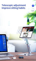 Aluminum Tablet Stand - 360°Rotating |Adjustable | Desk Holder Mount Riser