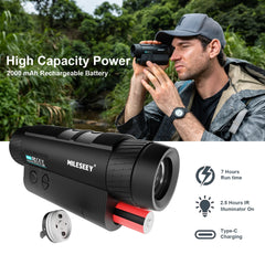 MiLESEEY HD Infrared Night Vision Device Dual Use Monocular Camera With 8X Digital Zoom Telescope